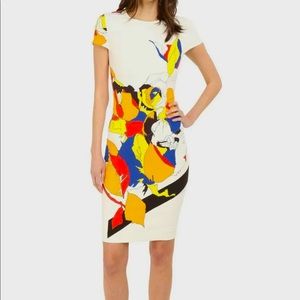 Prabal Gurung Short Sleeved Sheath Abstract Floral Dress